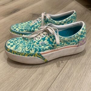 Vans Era Stacked Platform Low Top Blue, size 9 women’s